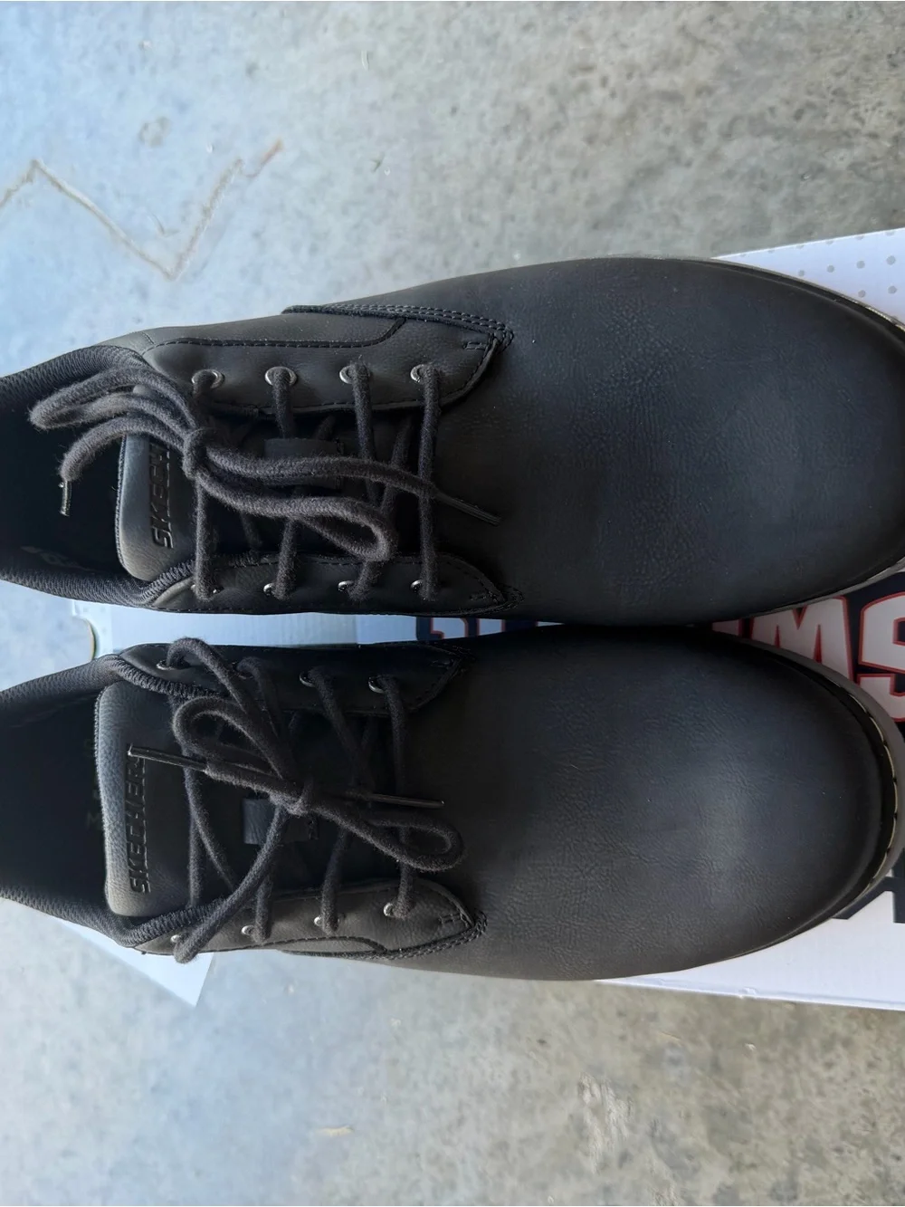Skechers Men's Black Lace-Up Oxford Shoes